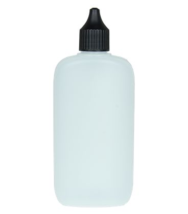 Liquid Flasche 100ml Oval Flach mit Spitze und Deckel