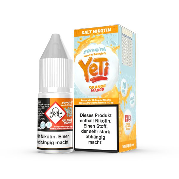 YETI NicSalt - Orange Mango Liquid 10ml 20mg Steuerware