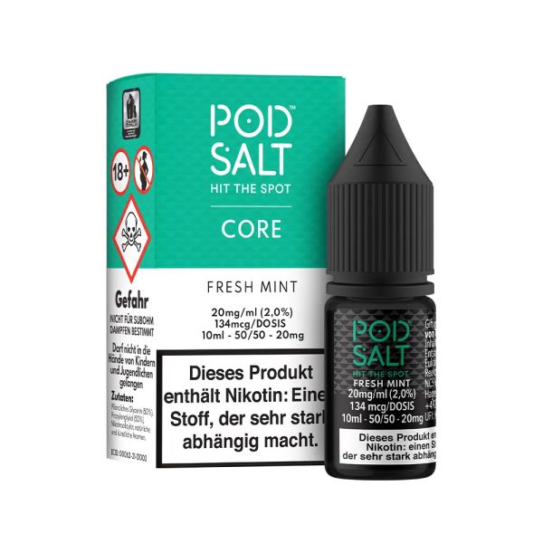 Pod Salt Core - Fresh Mint NicSalt Liquid 10ml 20mg/ml Steuerware