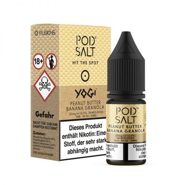PodSalt Fusion - Peanut Butter Banana Granola Bar Liquid 10ml 20mg NicSalt