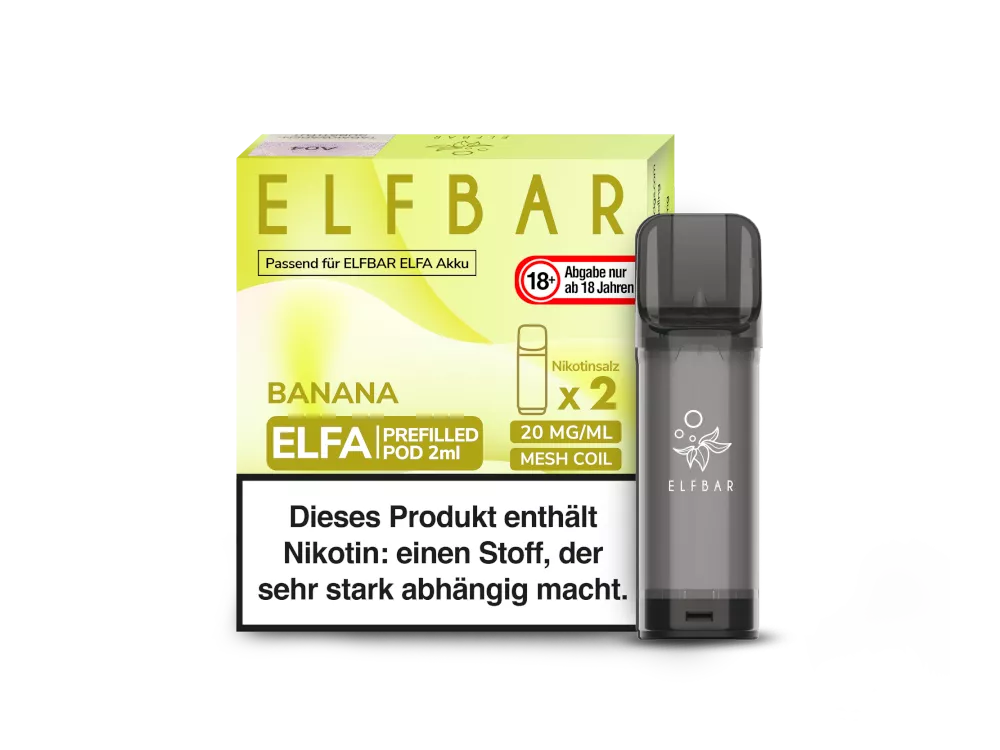 ELF Bar ELFA Banane Pod 20mg/ml Alpha Steam Online Vape Shop