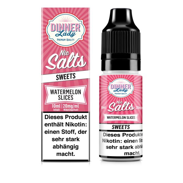 Dinner Lady Nic Salt - Watermelon Slices Liquid 10ml