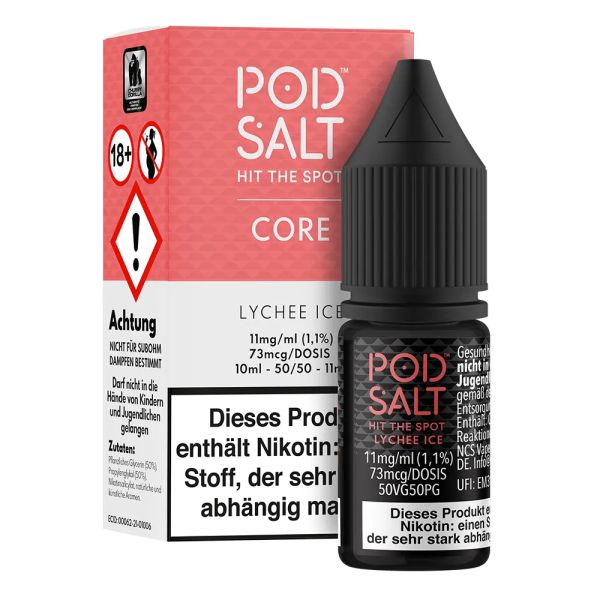 Pod Salt Core - Lychee Ice NicSalt Liquid 10ml 11mg/ml Steuerware