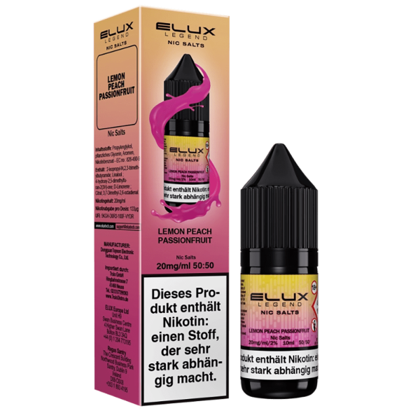 ELUX Nic Salt - Lemon Peach Passion Liquid 10ml