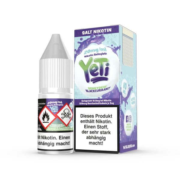 YETI NicSalt - Honeydew Blackcurrant Liquid 10ml 20mg Steuerware