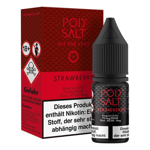 Pod Salt Core - Strawberry NicSalt Liquid 10ml 11mg/ml Steuerware