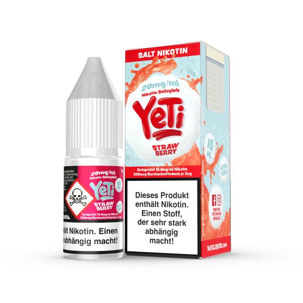 YETI - Strawberry NicSalt Liquid 10ml 20mg/ml
