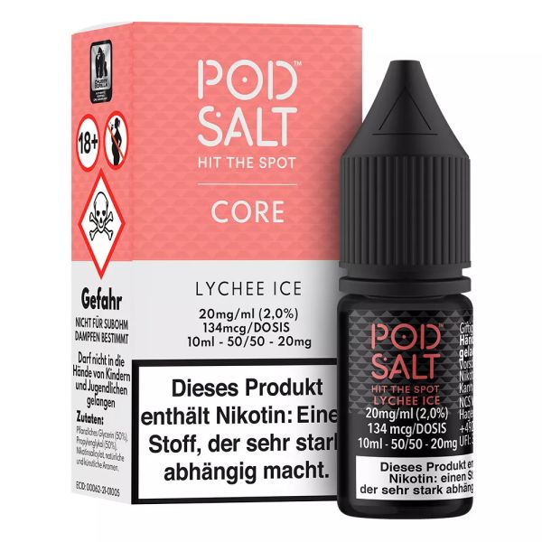 Pod Salt Core - Lychee Ice NicSalt Liquid 10ml 20mg/ml Steuerware