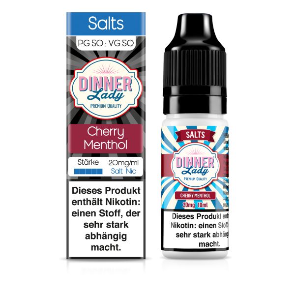 Dinner Lady NicSalt - Cherry Menthol Liquid 10ml 20mg/ml