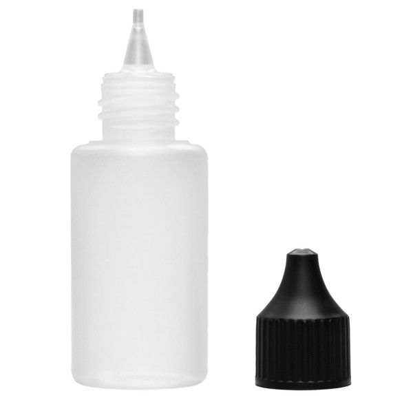 Liquid Flasche 30ml Rund mit Spitze und Deckel
