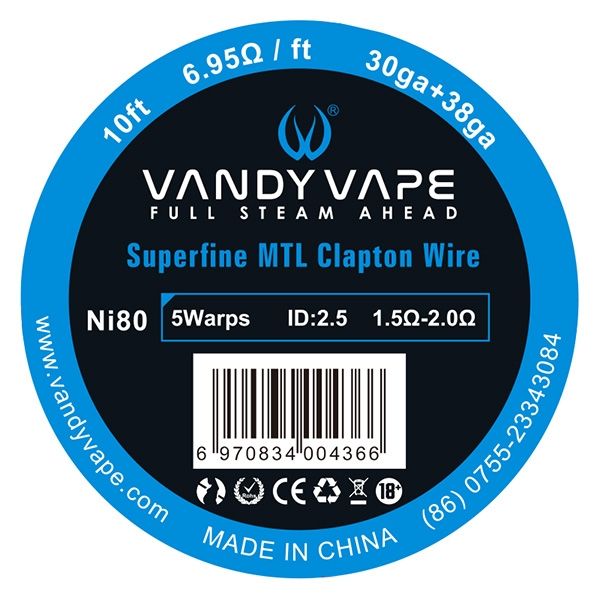 Vandy Vape - Ni80 Superfine MTL Clapton 3 Meter