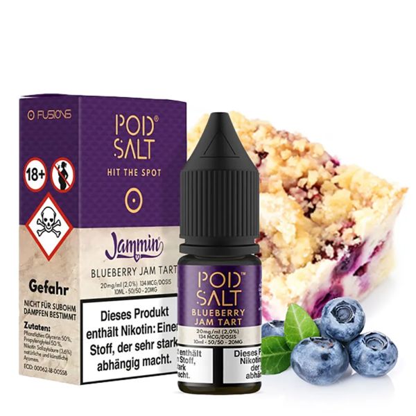 Pod Salt Fusion - Blueberry Jam Tart NicSalt Liquid 10ml 20mg/ml