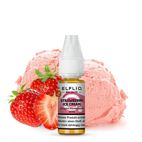 Elfliq by Elfbar Nic Salt - Strawberry Ice Cream Liquid