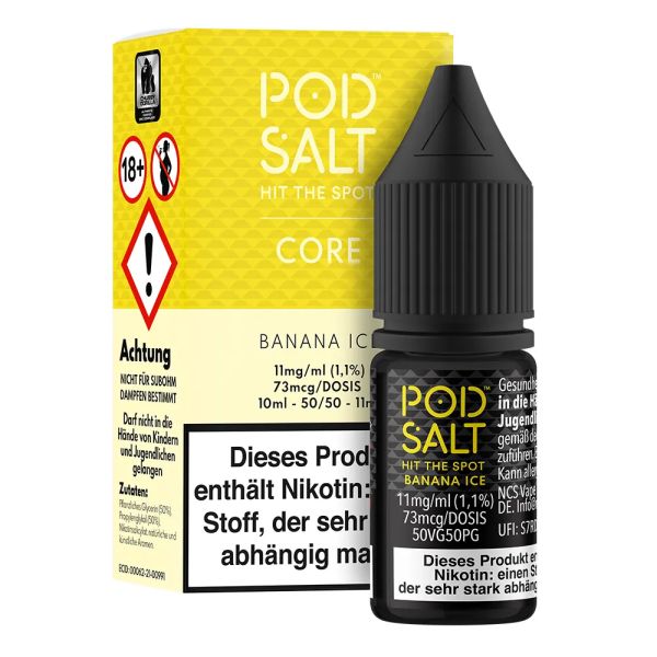 Pod Salt Core - Banana Ice NicSalt Liquid 10ml 11mg/ml