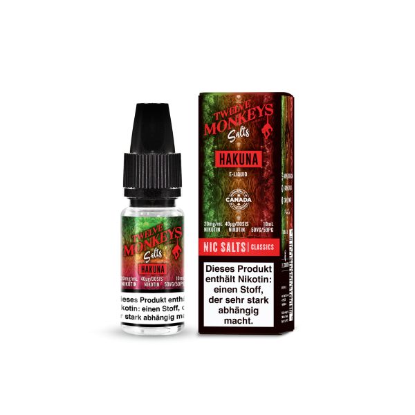 Twelve Monkeys NicSalt - Hakuna Liquid 10ml 20mg