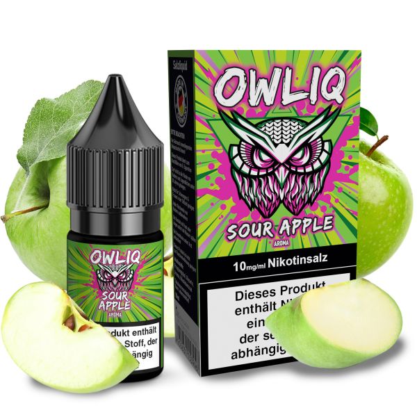 OWLIQ Nic Salt - Sour Apple Liquid 10ml