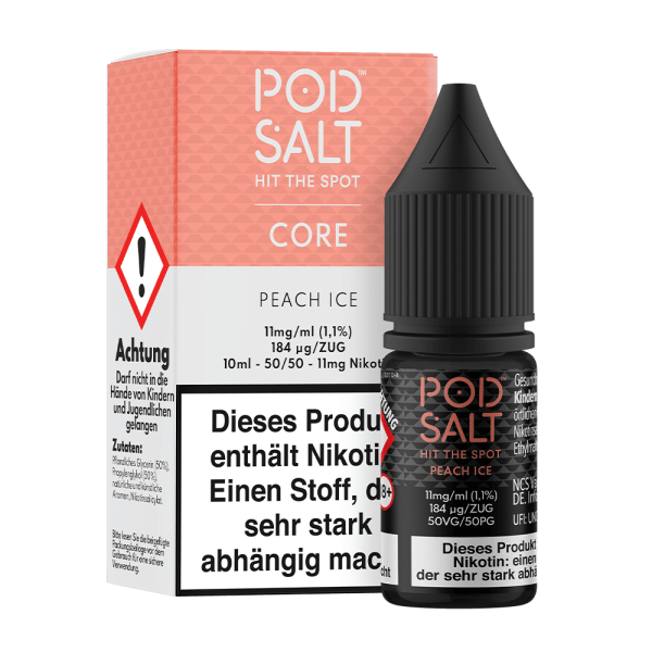 Pod Salt Core - Peach Ice Liquid 10ml