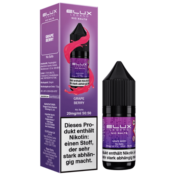 ELUX Nic Salt - Grape Berry Liquid 10ml