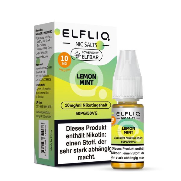 Elfliq by Elfbar Nic Salt - Lemon Mint Liquid 10ml