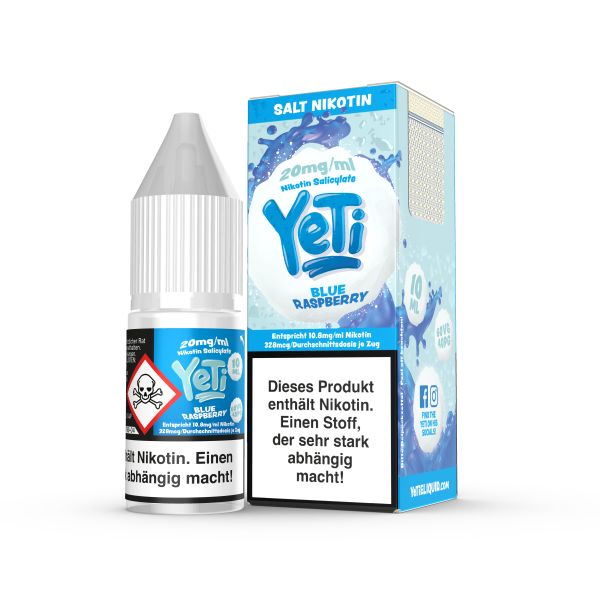YETI NicSalt - Blue Raspberry Liquid 10ml 20mg/ml