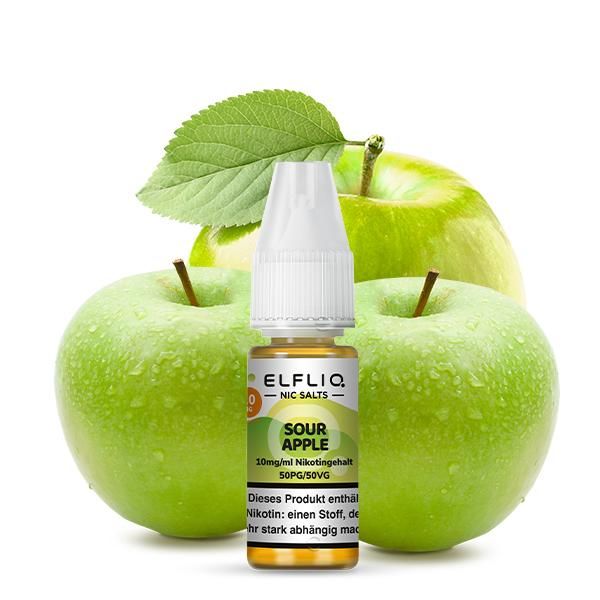 Elfliq by Elfbar Nic Salt - Sour Apple Liquid 10ml