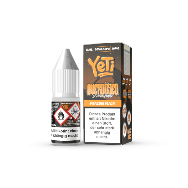 Yeti Overdosed Nic Salt - Piercing Peach Liquid 10ml