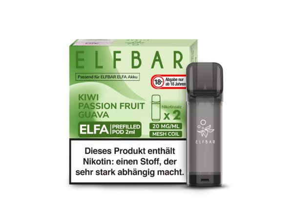 ELF Bar - ELFA Kiwi Passionfruit Guava Pod 20mg/ml 1.2 Ohm 2er Pack