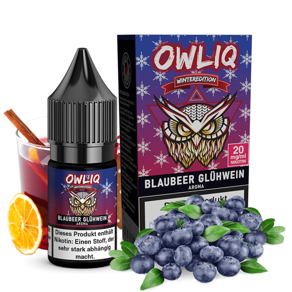 OWLIQ Nic Salt - Blaubeer Glühwein Liquid 10ml - 10mg/ml