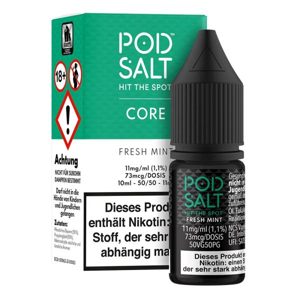Pod Salt Core - Fresh Mint NicSalt Liquid 10ml 11mg/ml
