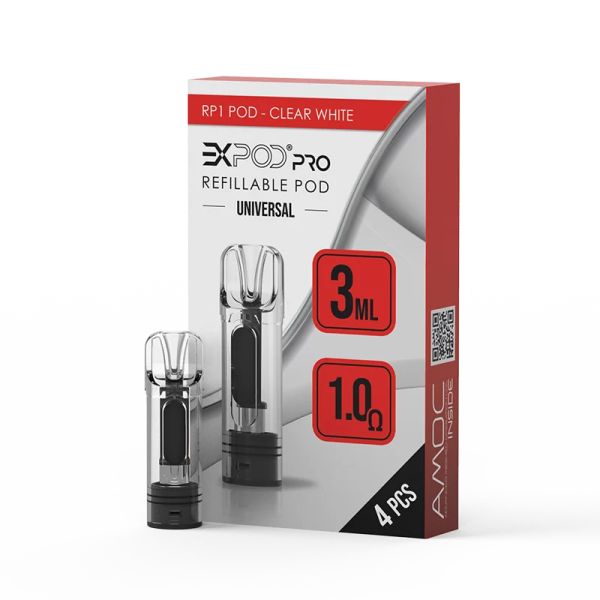 Expod Pro - RP1 Refillable Pod - Clear White 4er Pack